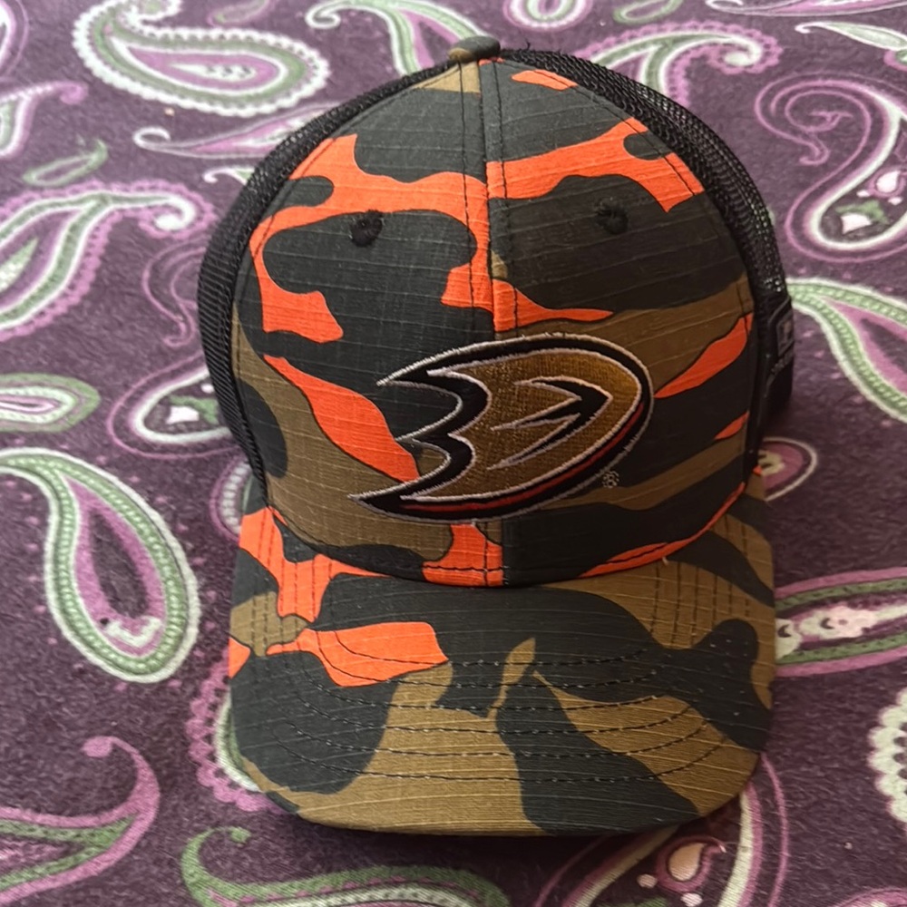 Anaheim Ducks Orange camouflage camo snap back hat cap